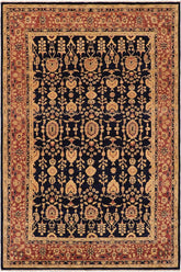 handmade Traditional Kafkaz Blue Brown Hand Knotted RECTANGLE 100% WOOL area rug 9 x 12